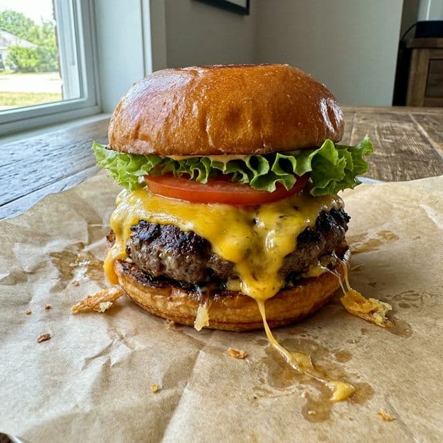 Hambúrguer Artesanal na Air Fryer