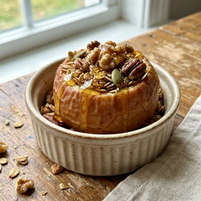 Maçã Assada com Aveia e Mel na Air Fryer