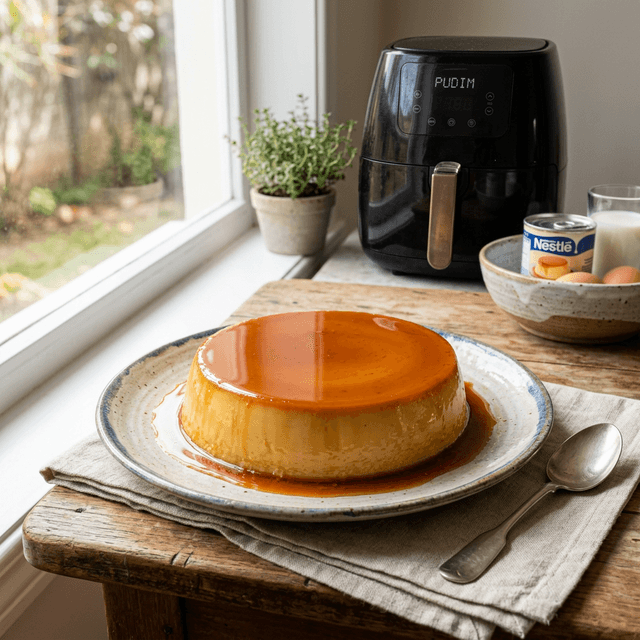 Pudim na Air Fryer Sem Banho Maria